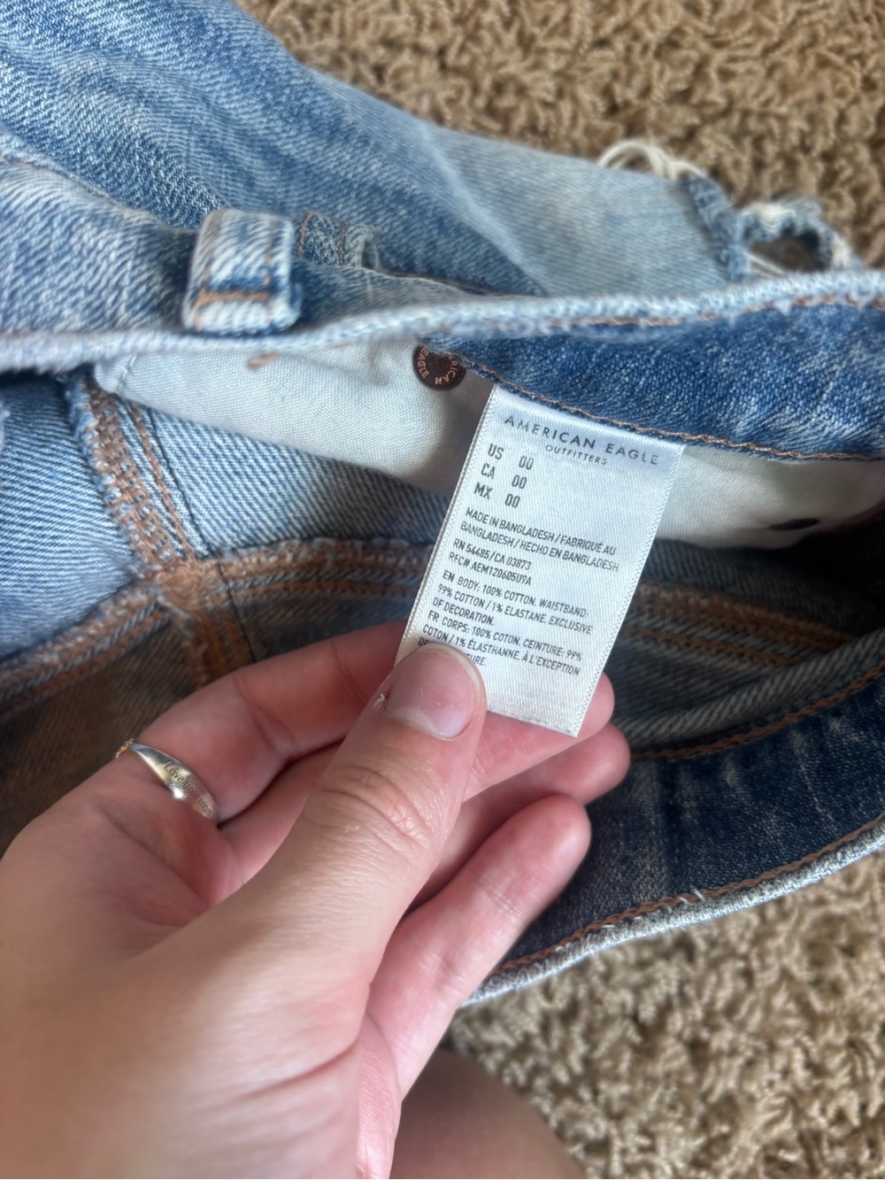 American Eagle Outfitters Light Wash Distressed Denim Cutoff Shorts - Picture 3 of 4